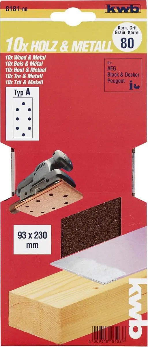 KWB Schuurstrook 93x230mm Korrel 40