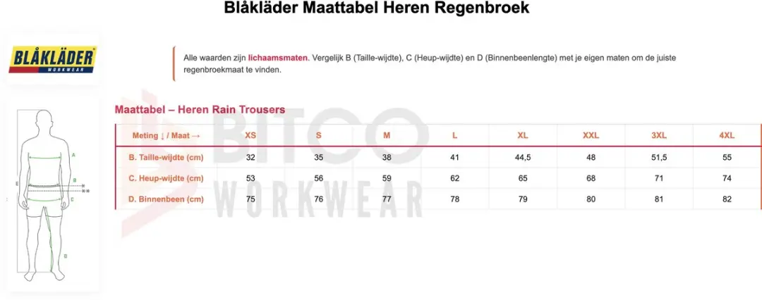 Blåkläder Regenbroek High Vis Level 3 1306-2005 - XS