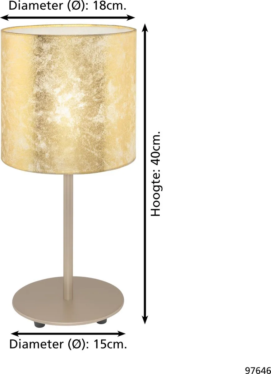 Eglo 97646 Tafellamp Goud - 60W E27