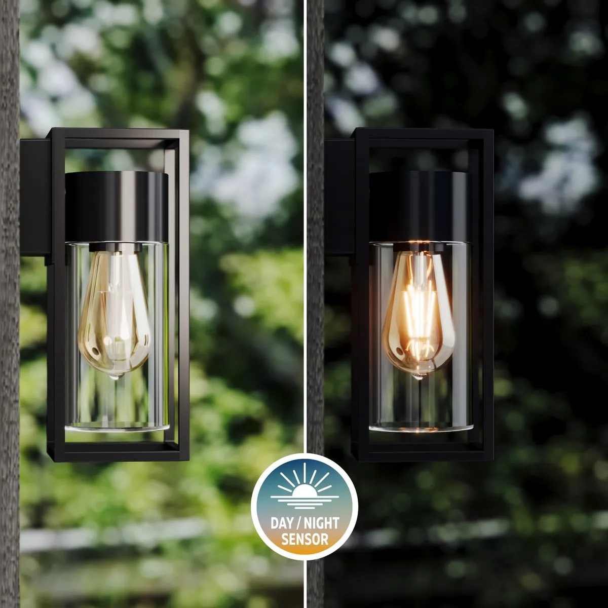 Calex Wandlamp E27 LED Dag/Nacht Sensor - 3.8W - Zwart