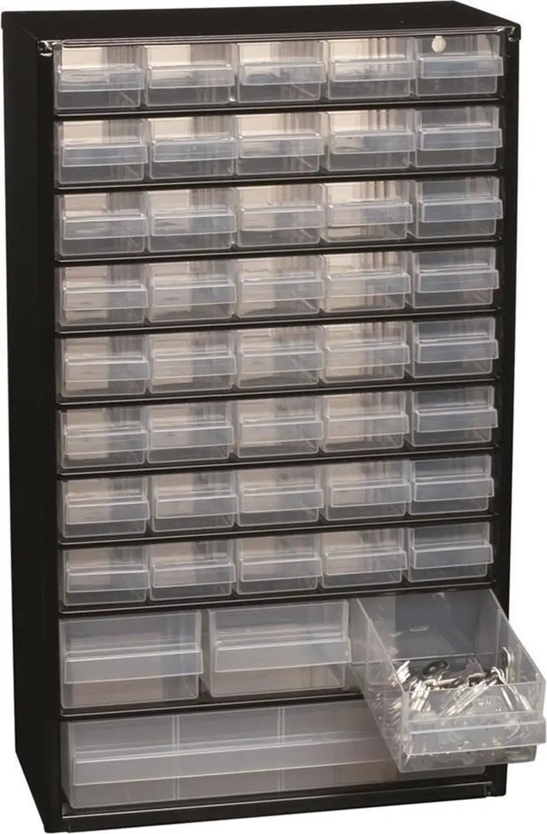 Raaco Ladekast 44 Lades - Metalen Assortimentskast 150x510x306mm - Zwart