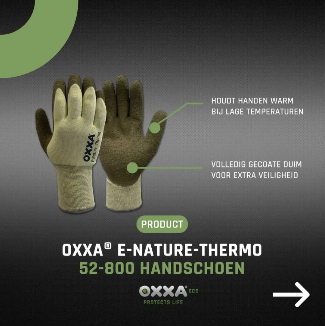 Oxxa Premium E-Nature-Thermo Werkhandschoen M - Olijf