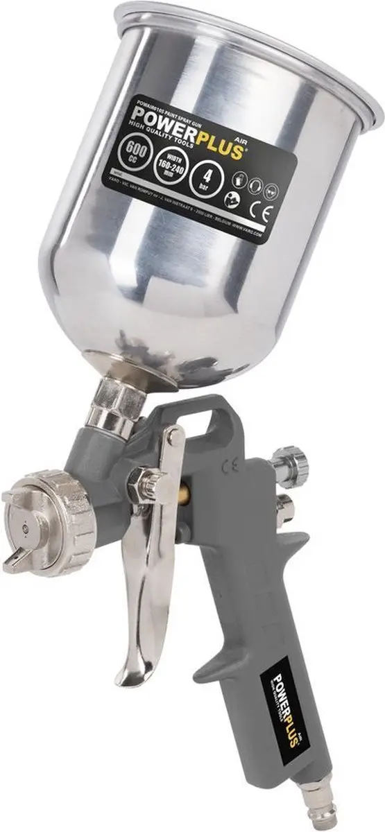 Powerplus POWAIR0105 Pneumatisch Verfpistool - 600ml - 4bar