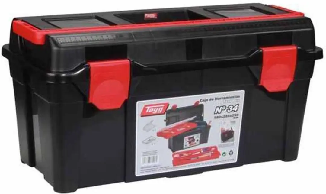 Tayg Gereedschapskist TG34 - 58x28,5x29cm - Zwart/Rood