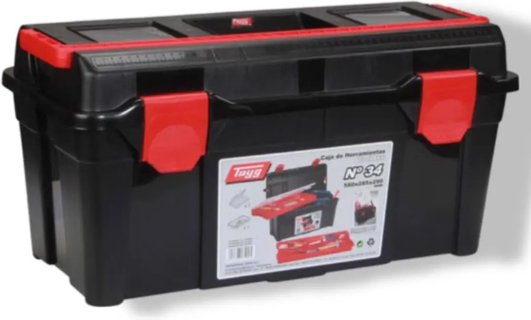 Tayg Gereedschapskist TG34 - 58x28,5x29cm - Zwart/Rood - afbeelding 6 van 6