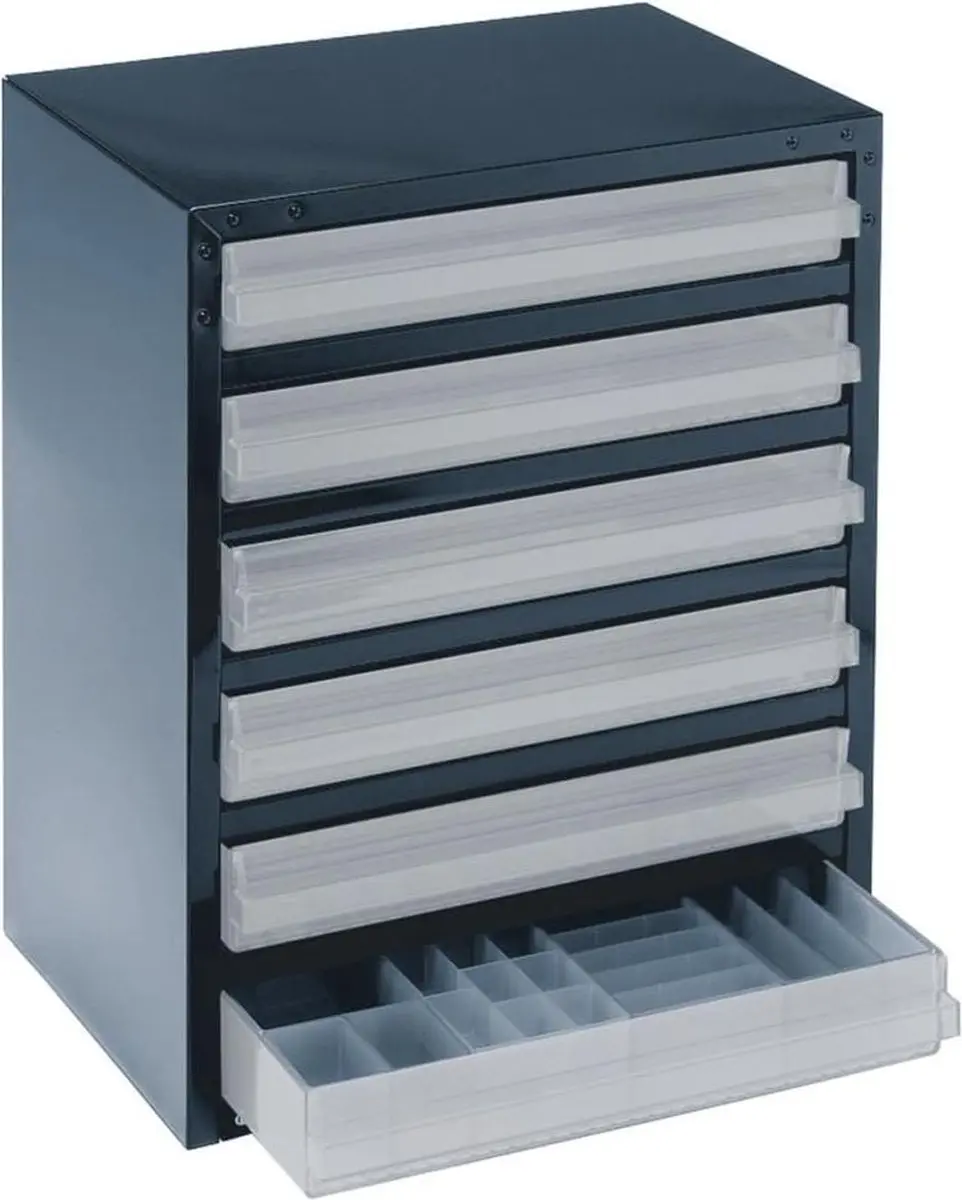 Raaco Metalen Ladekast 6 Lades - 255x357x435mm Donkerblauw