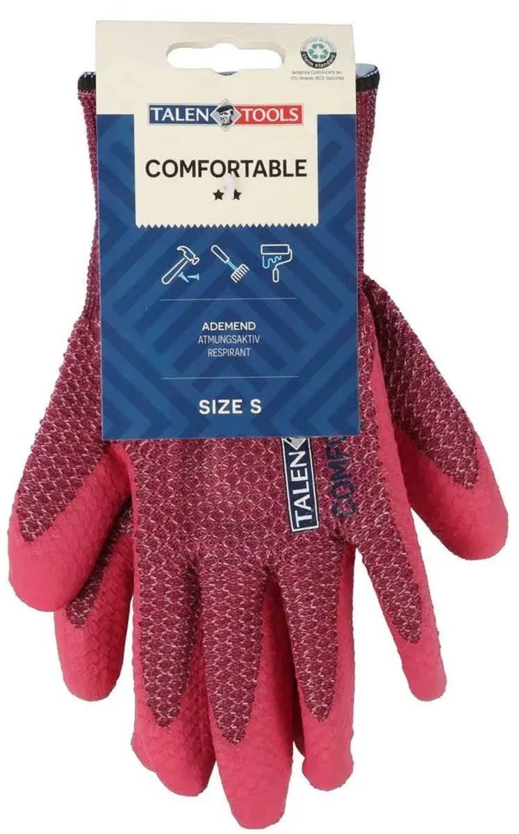 Talen Tools Werkhandschoenen Comfort Gerecycled - Maat S Roze