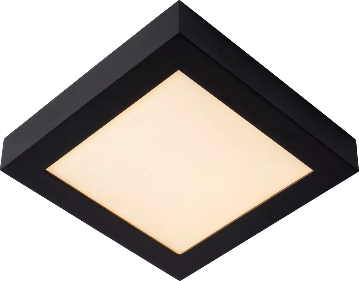 Lucide BRICE-LED Plafondlamp Badkamer - 22W 3000K IP44 - Zwart