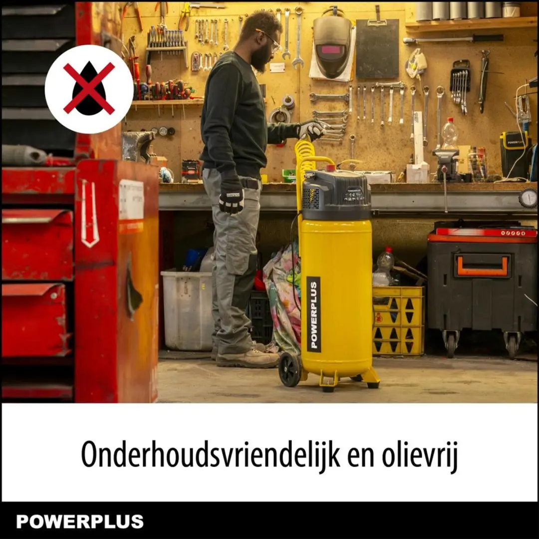 Powerplus POWX17500 Olievrije Luchtcompressor 50L - 10 bar