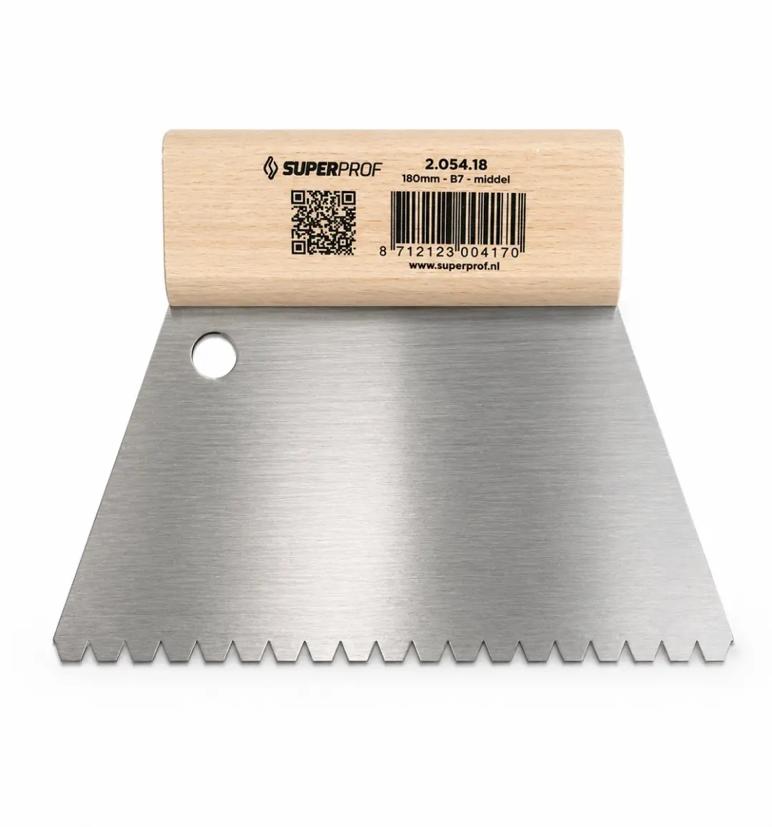 Super Prof Lijmmes Halfrond Hout - Zilver