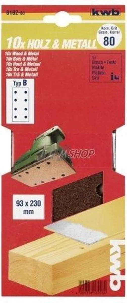 KWB Schuurstrook 80x133mm Korrel 80 - 5 Stuks - afbeelding 6 van 6