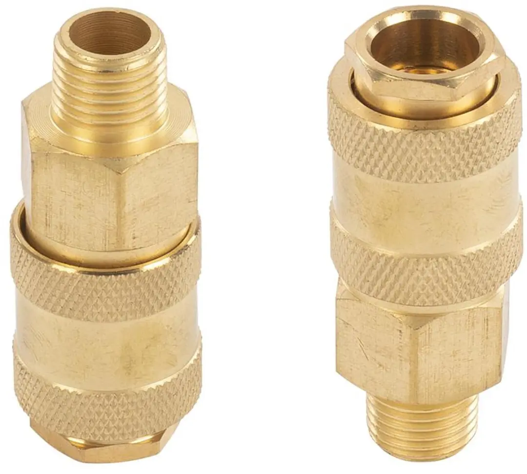 Powerplus POWAIR0254 Universele Snelkoppeling 1/4" - 2 Stuks - Koper