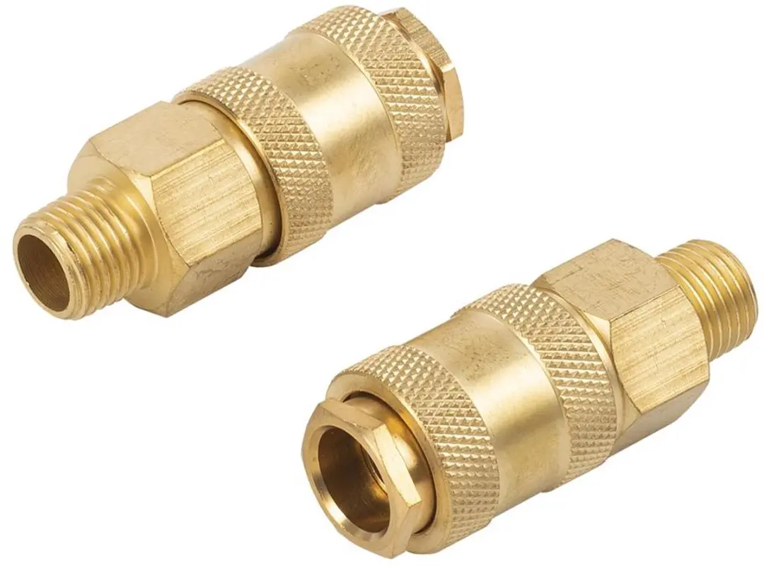Powerplus POWAIR0254 Universele Snelkoppeling 1/4" - 2 Stuks - Koper