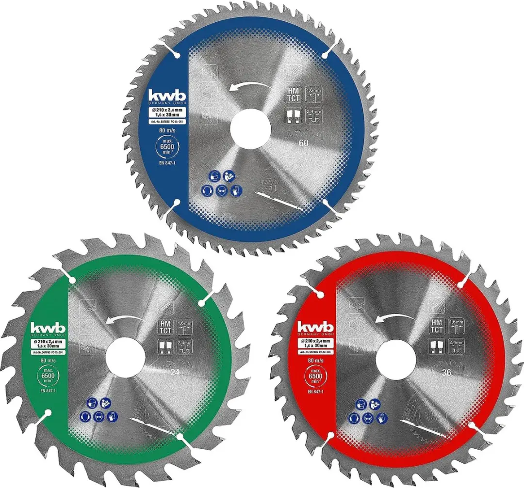 KWB Cirkelzaagbladenset 210mm
