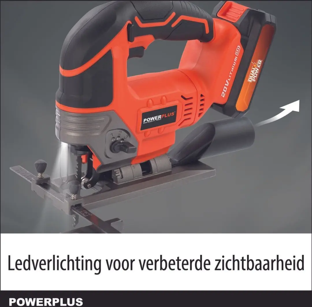 Powerplus Dual Power POWDP25310 Decoupeerzaag 20V - 2300 min⁻¹ - 2 Zaagbladen
