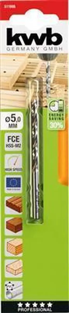 KWB 511905 Houtspiraalboor 5mm - Metaal - afbeelding 6 van 6