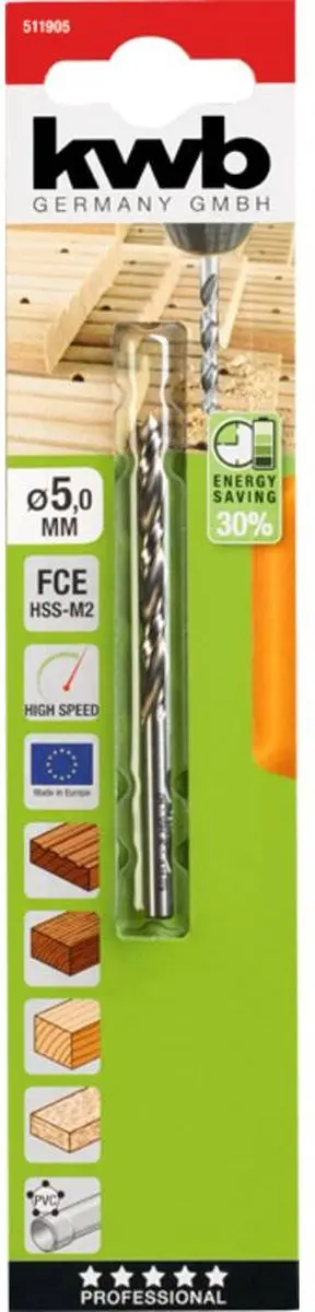 KWB 511905 Houtspiraalboor 5mm - Metaal