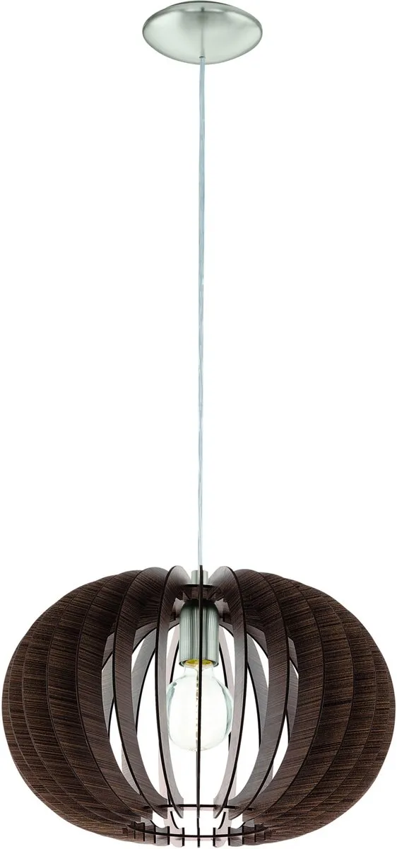 Eglo Stellato Hanglamp E27 - Staal/Hout Bruin