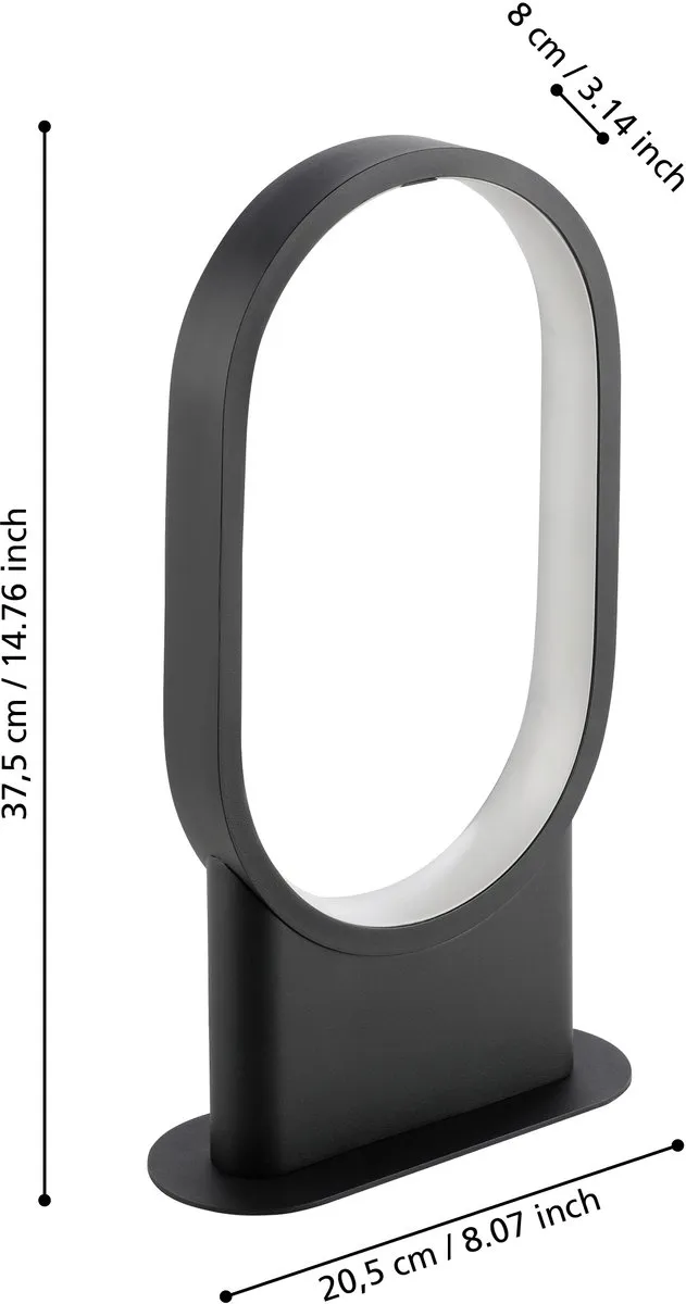 Eglo Codriales LED Tafellamp 38cm - Zwart/Wit - afbeelding 6 van 6