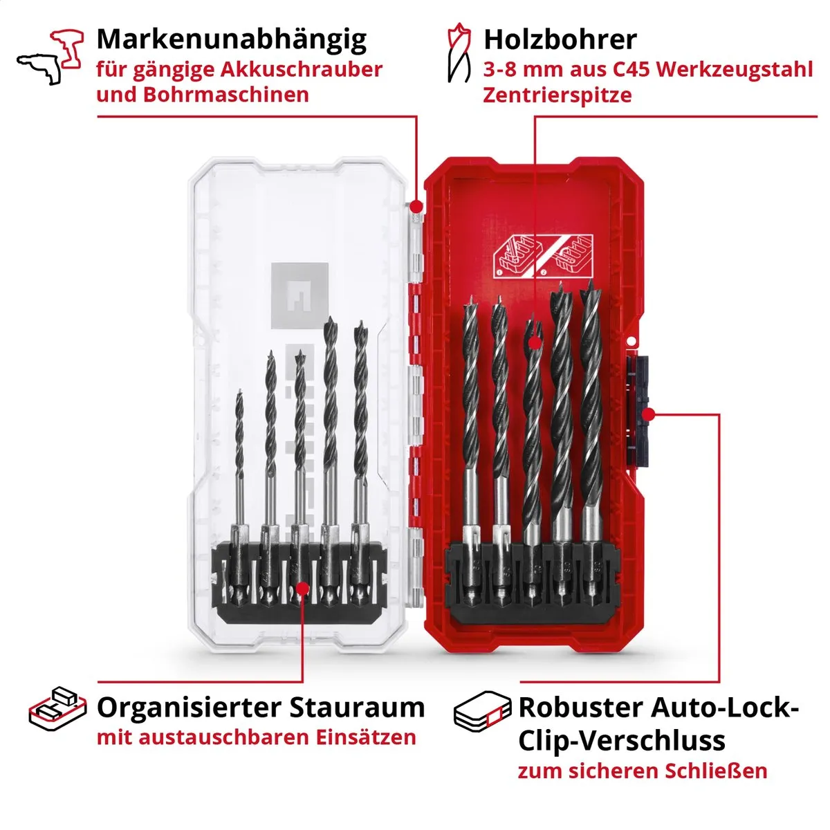 Einhell 108733 Houtspiraalboorset 10-delig