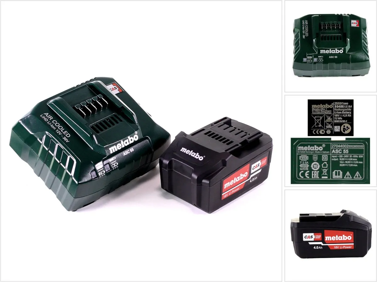 Metabo CAS 625591000 Li-Power Accu 18V 4.0Ah + Oplader ASC 55