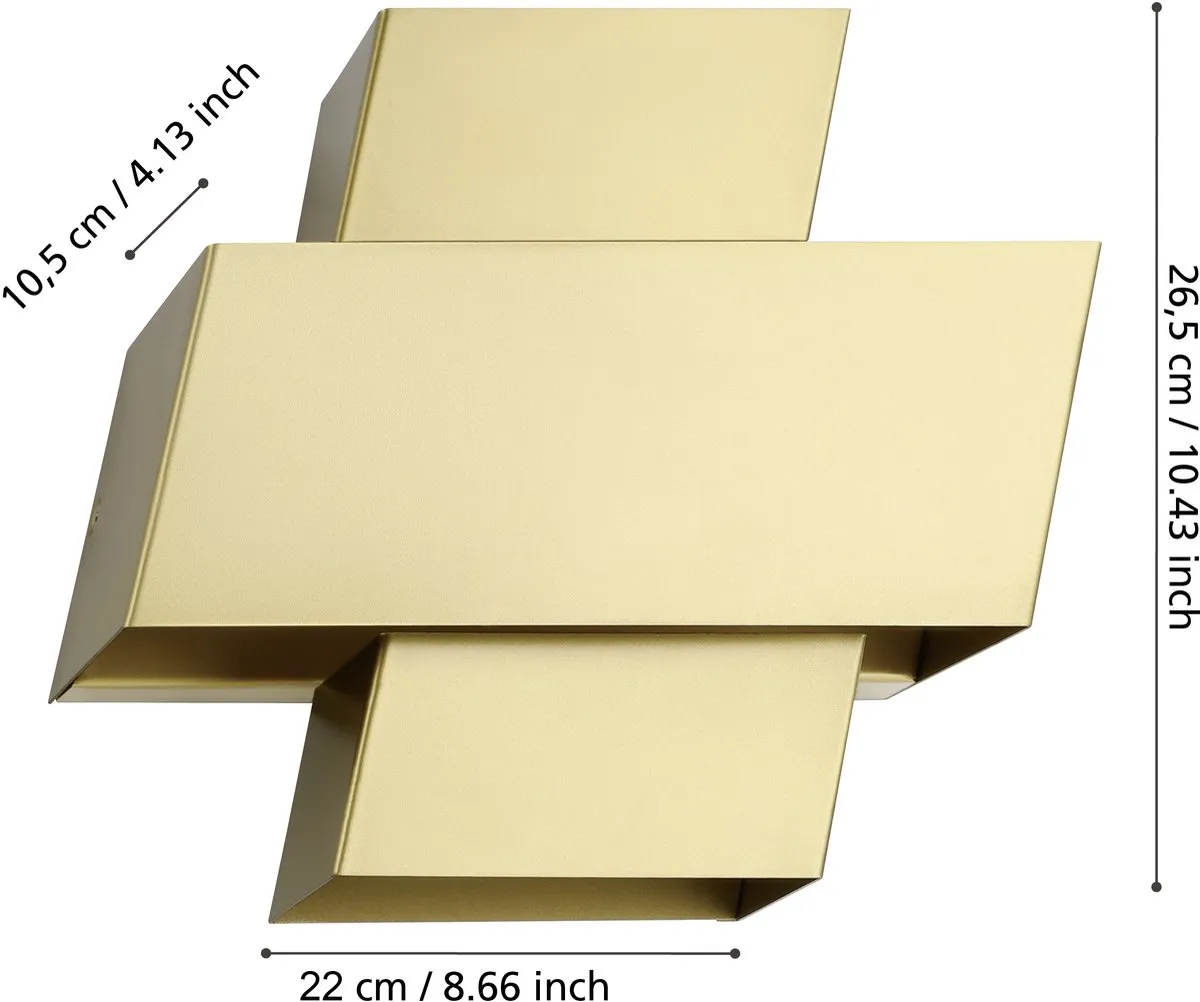 Eglo Timparosso Wandlamp E27 - 25,5 cm - Goud