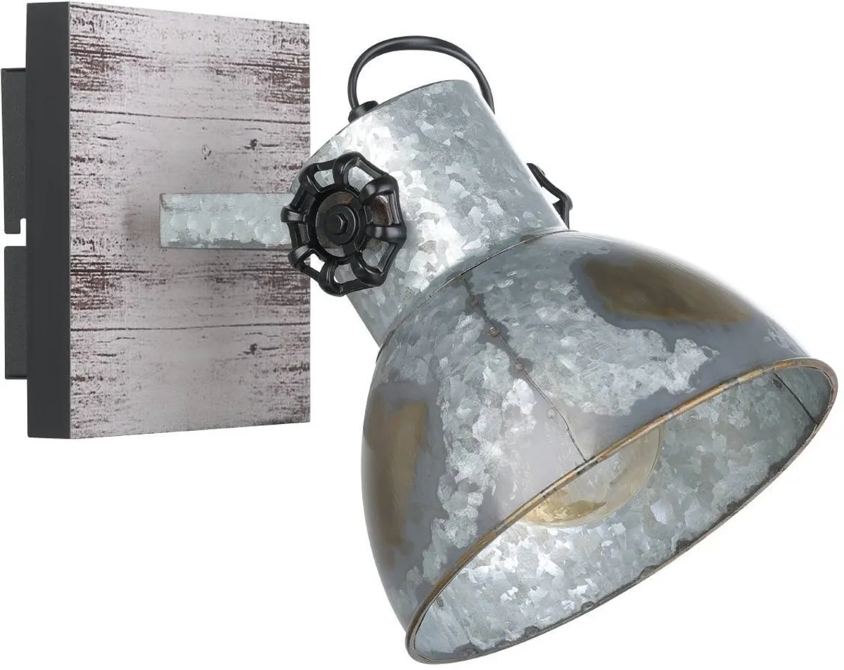 Eglo Barnstaple Wandlamp E27 - Bruin/Zwart/Oud-zink
