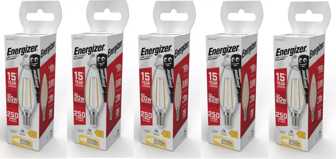 Energizer LED Filament Kaarslamp E14 2W Warmwit - 5 Stuks