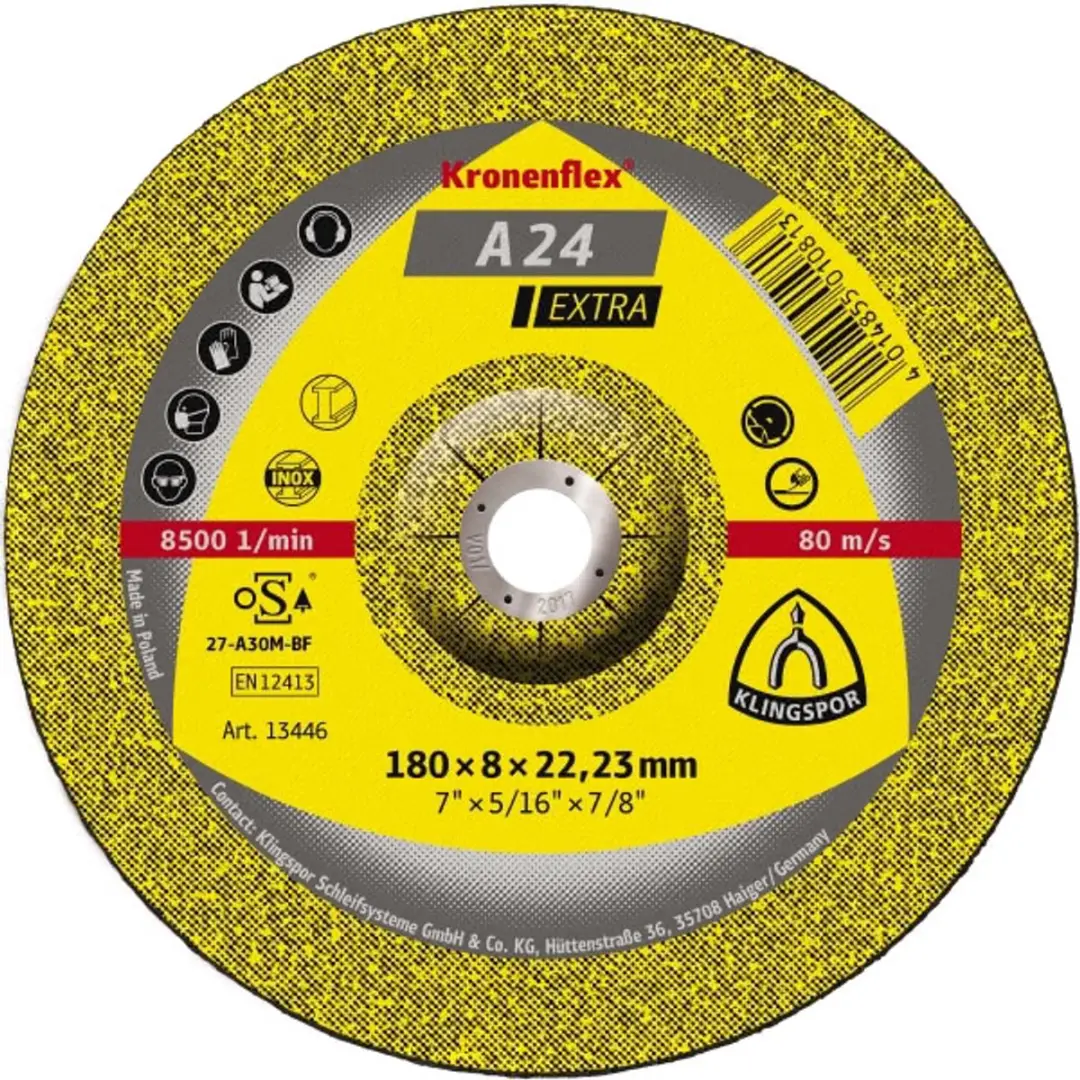 Klingspor A24 Extra Slijpschijf 230mm Metaal - 6mm