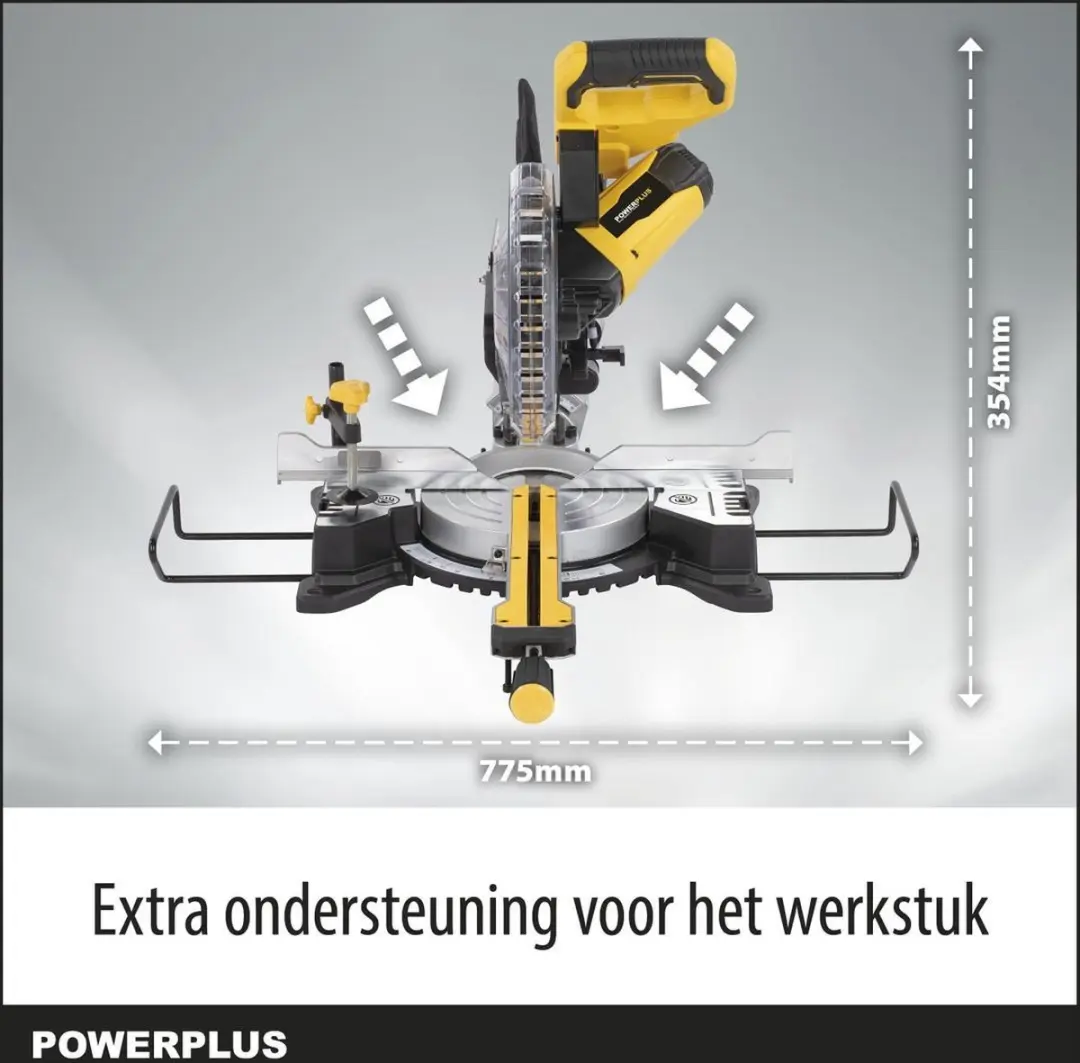 Powerplus POWX075720DB Afkort- en Verstekzaag 1600W - 210mm - afbeelding 6 van 6