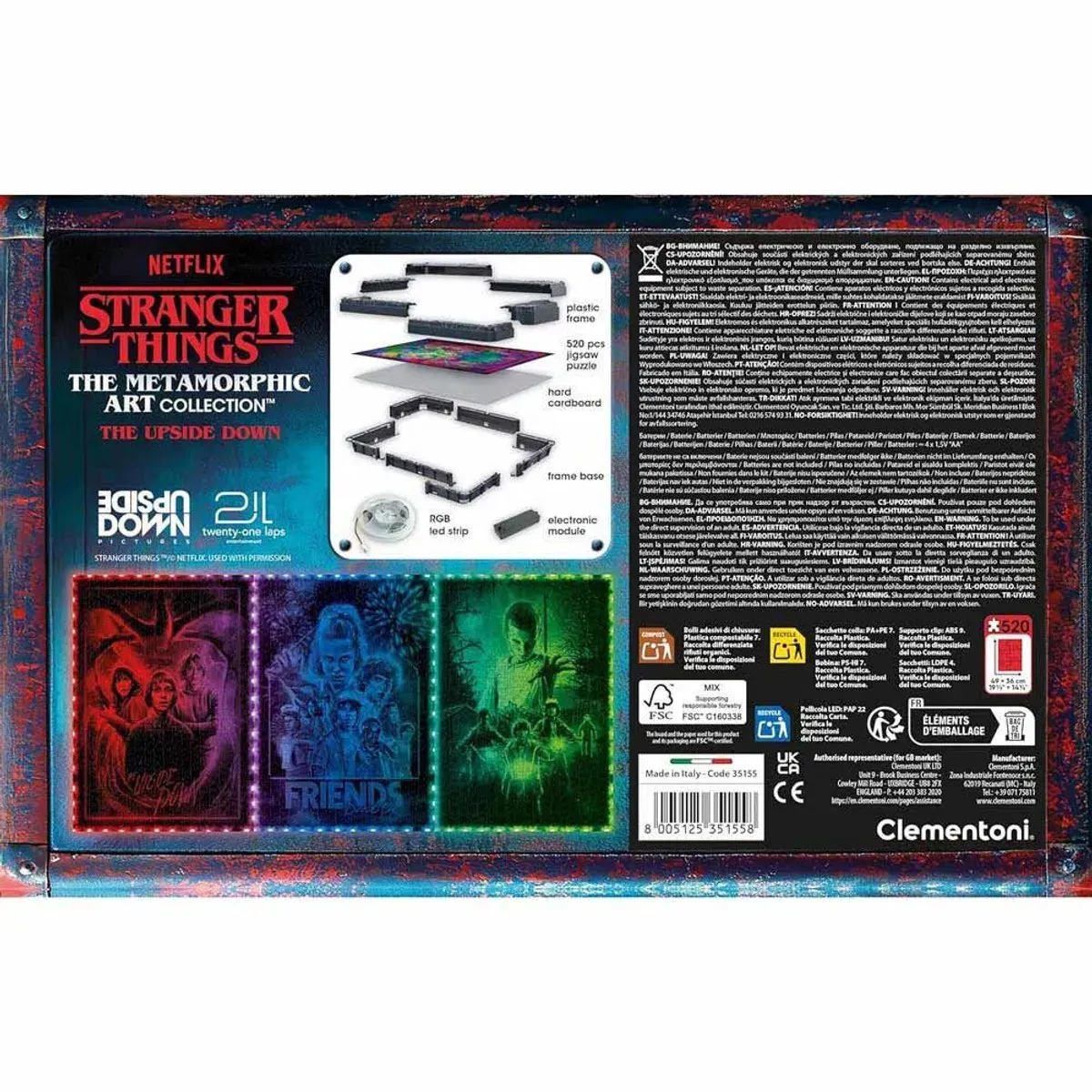 Clementoni Stranger Things Morphing Puzzel 520 Stuks - RGB Verlichting - afbeelding 6 van 6