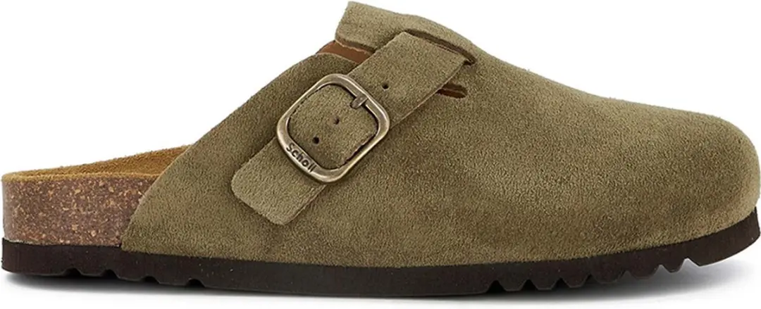 Scholl FAE New Suede Clogs - Khaki - Maat 36