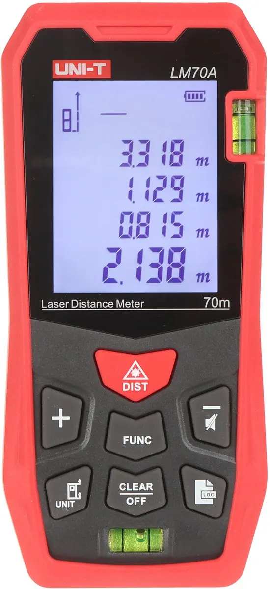 UNI-T LM-A Serie Laser Afstandsmeter 70m - Zwart/Grijs