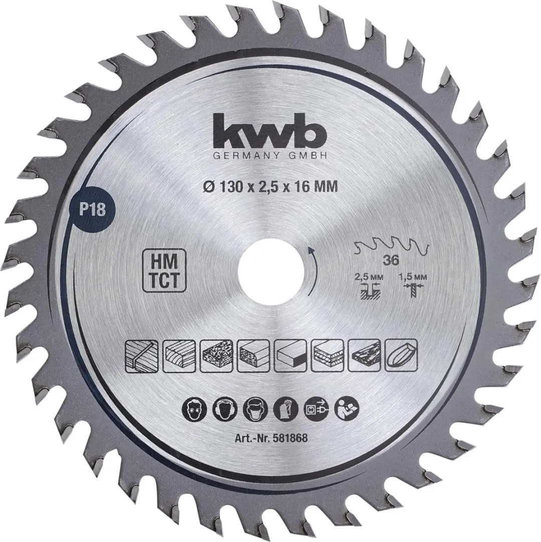 KWB Cirkelzaagblad 130x16mm 36 Tanden