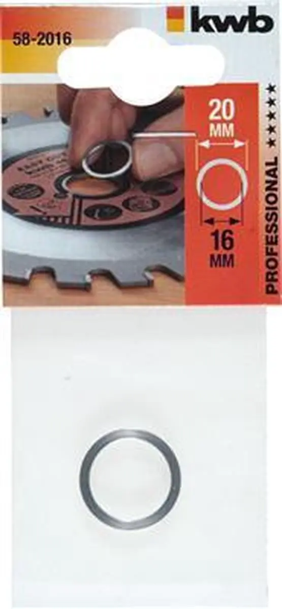 KWB Verloopring 20x16mm - Metaal