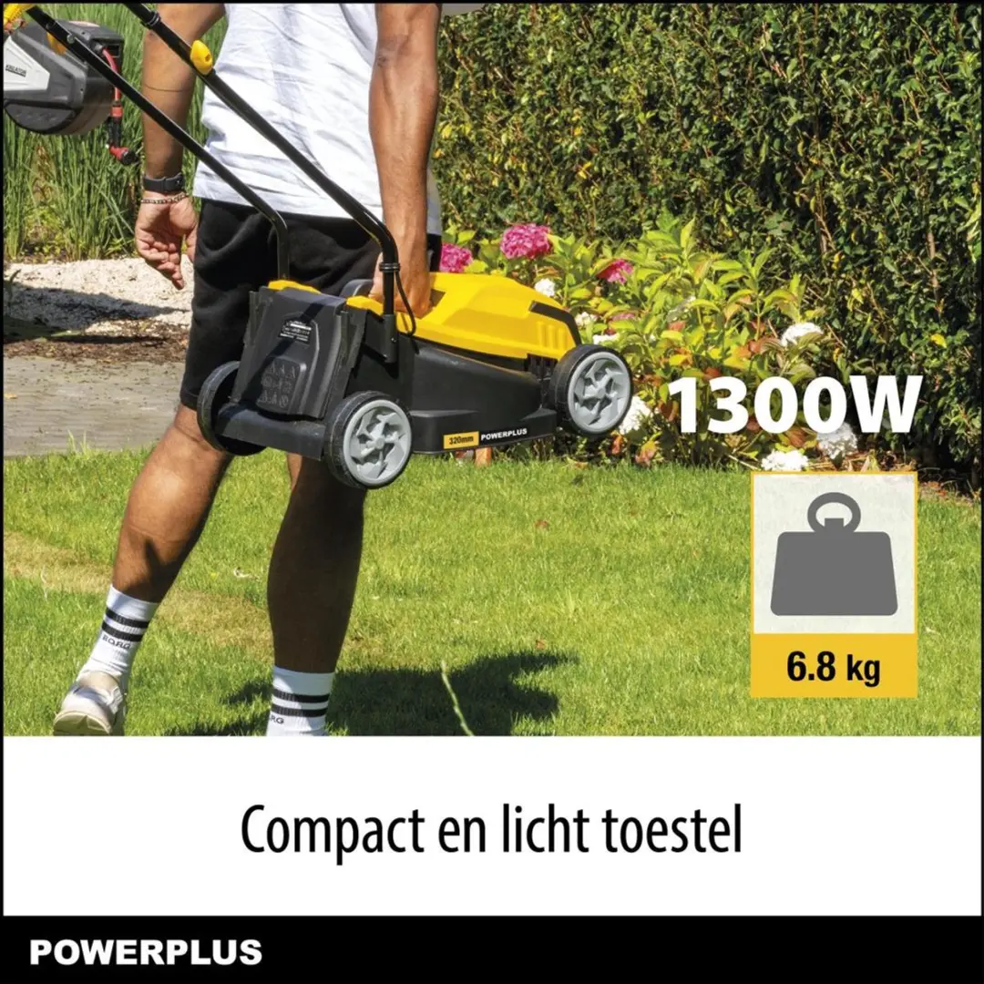 Powerplus POWEG62205 Elektrische Grasmaaier 1300W - 320mm