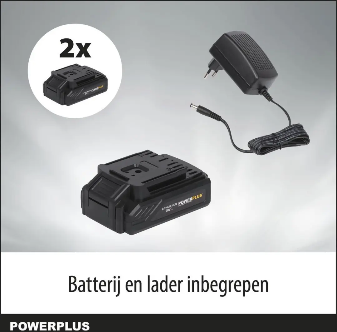 Powerplus POWX00830 Accuboormachine 20V - 2 snelheden - 2x 1300mAh