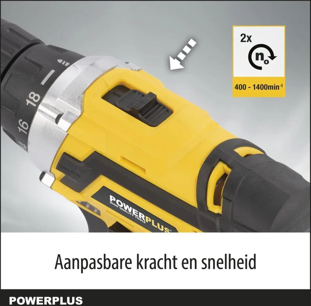 Powerplus POWX00830 Accuboormachine 20V - 2 snelheden - 2x 1300mAh - afbeelding 6 van 6
