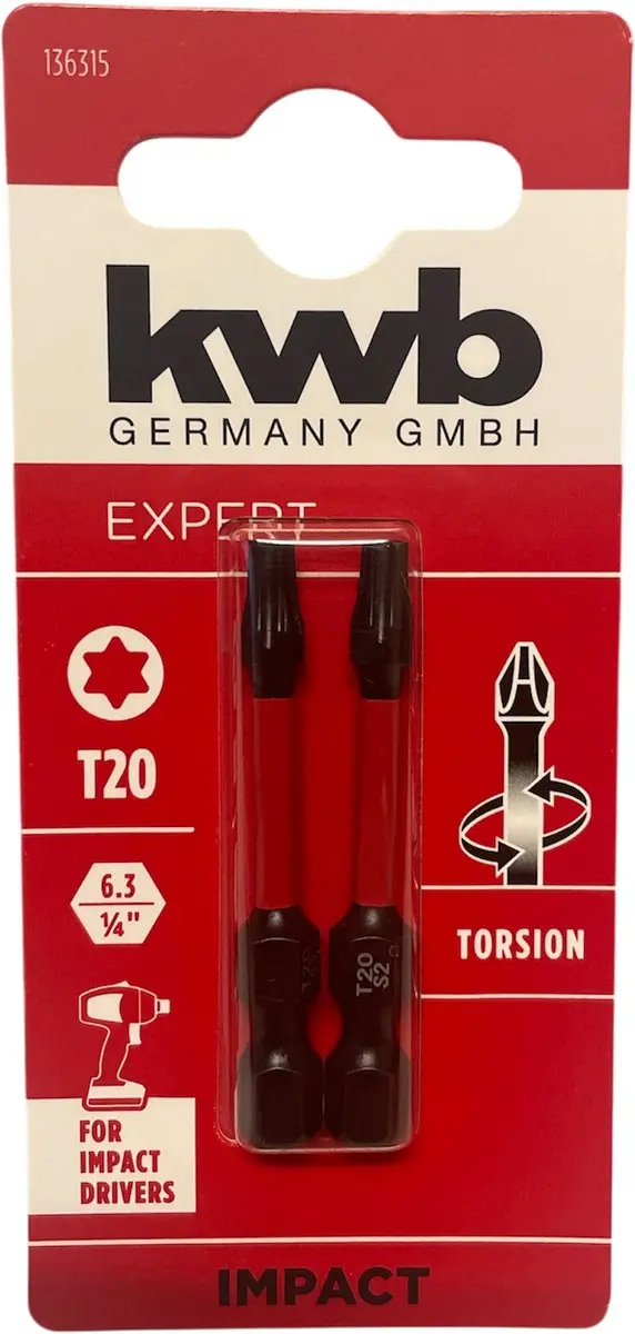 KWB 2 Torsion Bitjes T20 50mm
