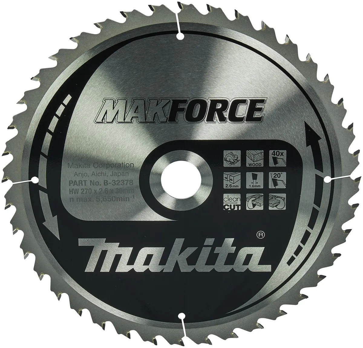Makita B-32378 Cirkelzaagblad Hout Makforce