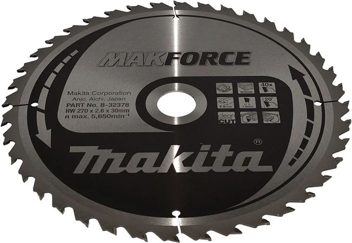 Makita B-32378 Cirkelzaagblad Hout Makforce - Ø270mm 40T
