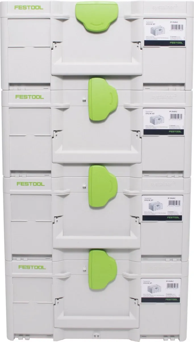 Festool Systainer SYS3 M 187 - 4 Stuks Wit