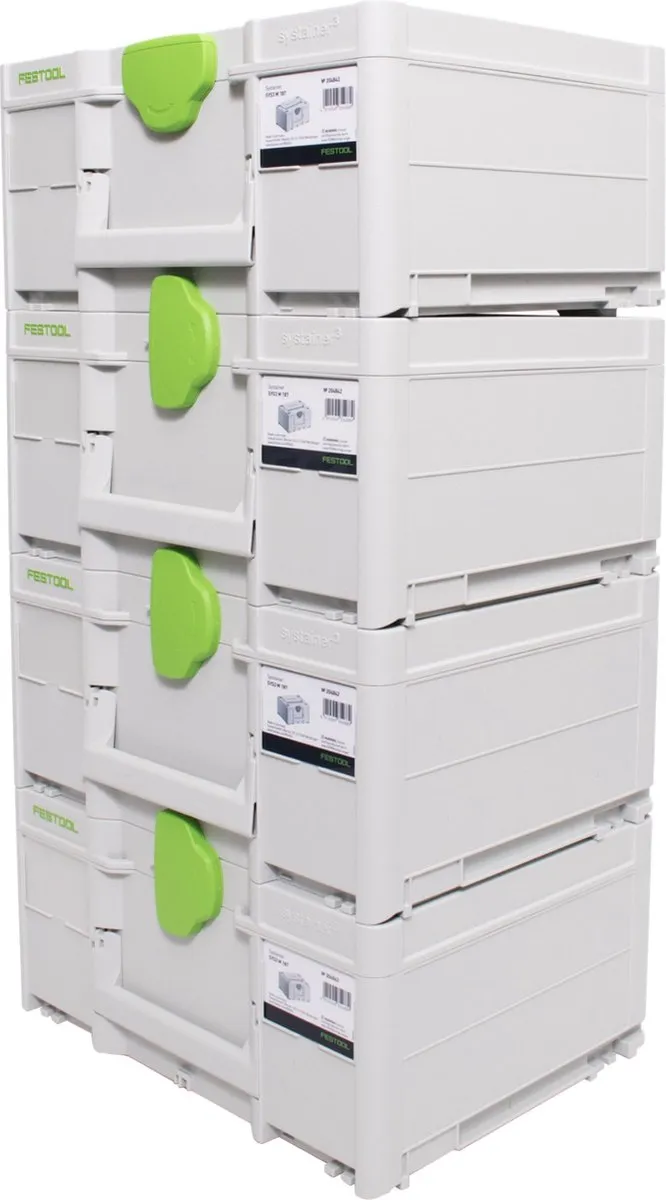 Festool Systainer SYS3 M 187 - 4 Stuks Wit