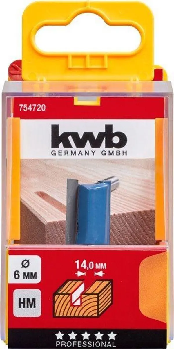 KWB Profielfrees Schacht 8mm HM Vingerfrees 14mm