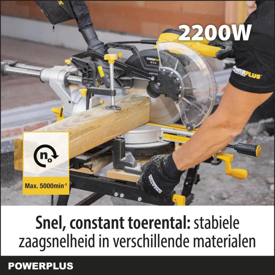 Powerplus POWX075740DB Elektrische Verstekzaag 2200W - Ø254mm