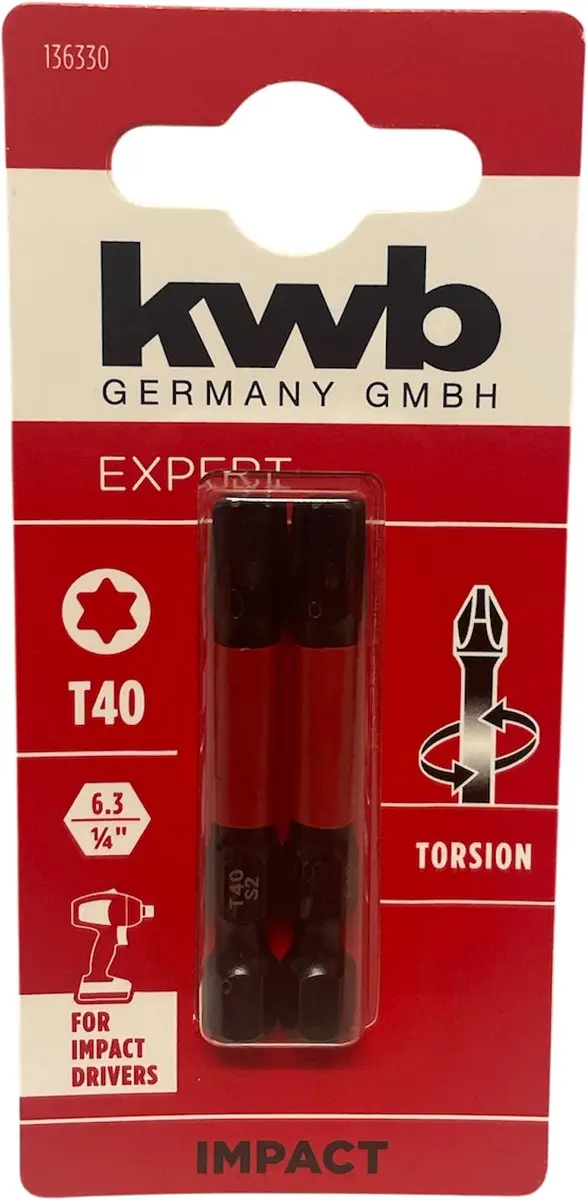KWB 2 Bitjes Torsion T40 50mm