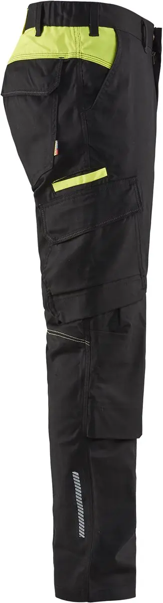 Blåkläder Industrie Werkbroek 1448-1832 - 144 - Zwart/High Vis Geel