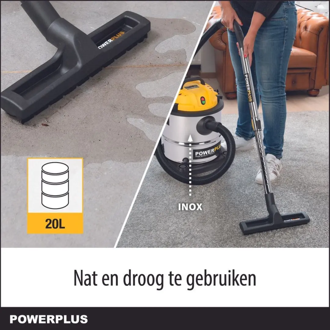 Powerplus POWX3230 Nat-Droog Stofzuiger 1200W - 20L Tank