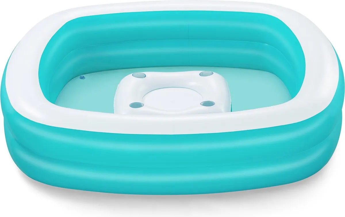 Bestway 54446 Opblaasbaar Kinderzwembad 218x218x48cm - 2 Kamers - Blauw/Wit