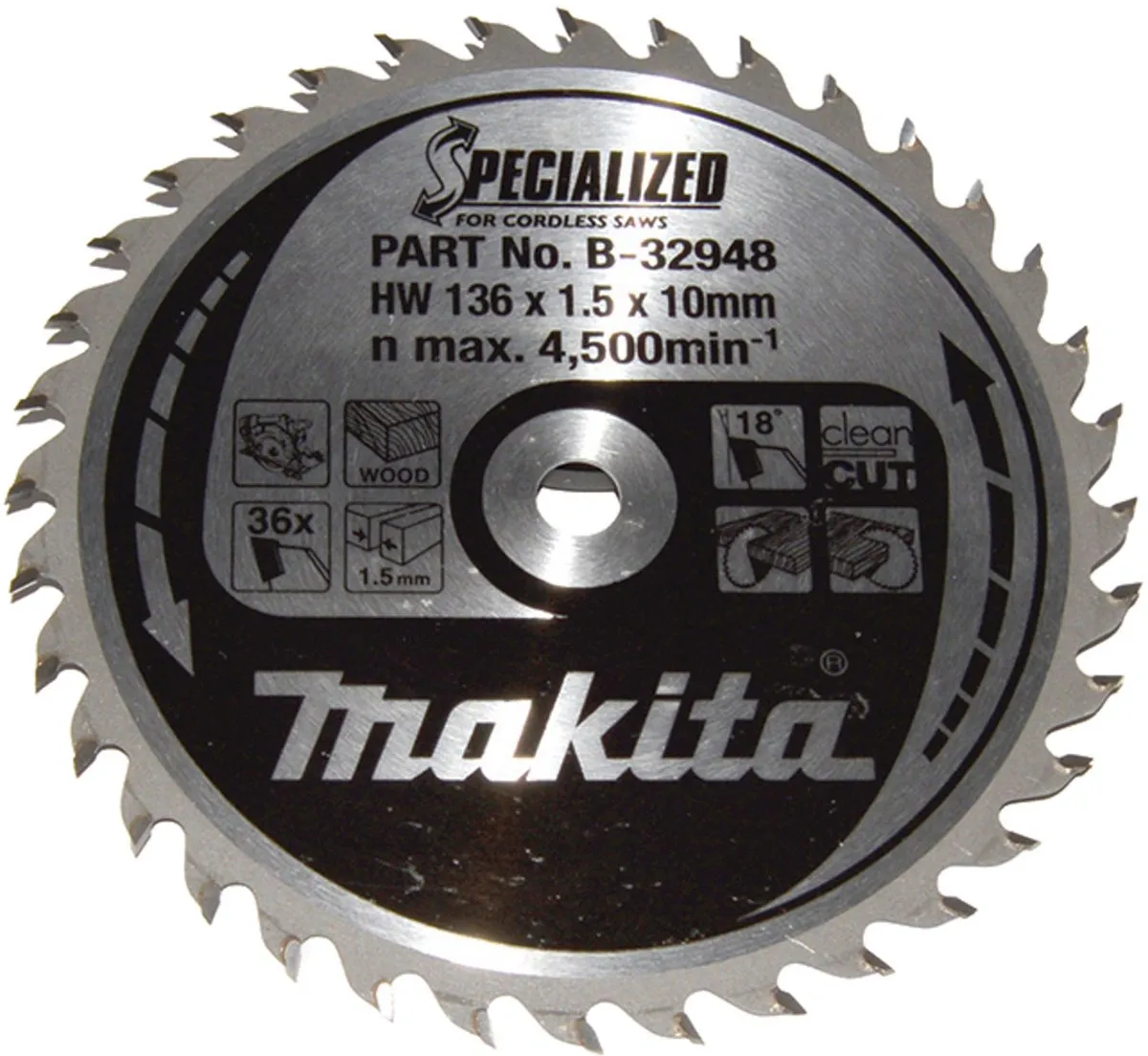 Makita Cirkelzaagblad B-32948 Hout - Ø136mm 36T